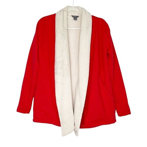 Eddie Bauer Red Fleece Sweater Size XS - Picture 1 of 10